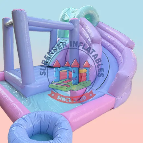PASTEL BOUNCY 15 BY 15 FT CURVE SLIDE